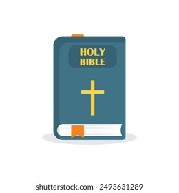 Holy bible icon in flat style. Christianity book vector illustration on isolated background. Religion sign business concept.