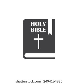 Holy bible icon in flat style. Christianity book vector illustration on isolated background. Religion sign business concept.