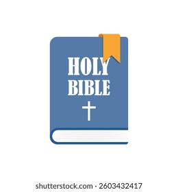 Holy bible icon in flat style. Christianity book vector illustration on isolated background. Religion sign business concept.