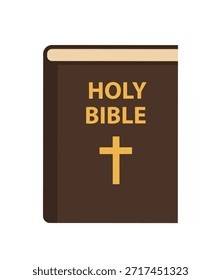 Heilige Bibel Ikone im flachen Stil. Christentumsbuch, Vektorgrafik auf isoliertem Hintergrund