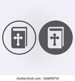 Holy Bible icon set in circle . Vector illustration
