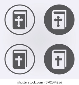 Holy Bible icon set in circle . Vector illustration