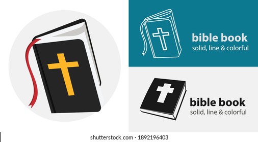 Holy Bible isolated vector icon. religion line solid flat icon