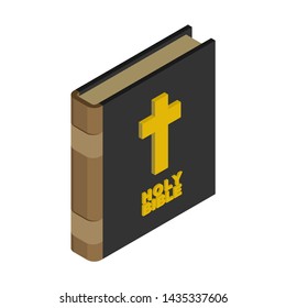 Holy bible isometric. religious christian book symbol