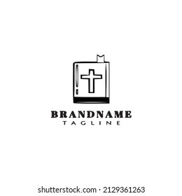 holy bible logo cartoon icon design template black modern isolated vector