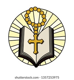 holy bible with rosary
