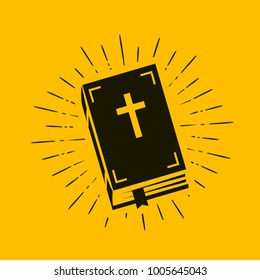 Holy Bible symbol. Worship, church, psalm icon. Vector illustration