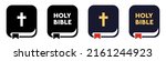 Holy Bible various vector icons. Set isolated on white
