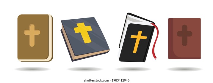 Holy Bible vector clip art set. Bible vector clip art set. Bible vector clip art set.