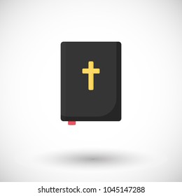 Holy bible vector flat icon, Flat design of religious book, church related object with round shadow, cute vector illustration with reflections