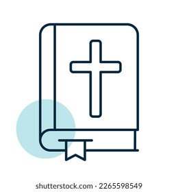 Holy bible wedding isolated icon. Vector illustration, romance elements. Sticker, patch, badge, card for marriage, valentine