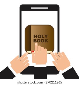 holy book app design, vector illustration eps10 graphic 