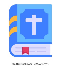 A holy book of bible flat icon