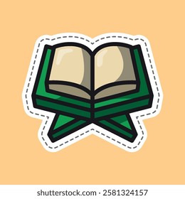holy book editable cartoon style sticker vector
