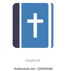 Holy book and History icon concept