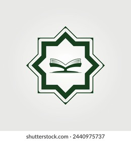 holy book of muslim logo vector vintage illustration design, minimalist logo