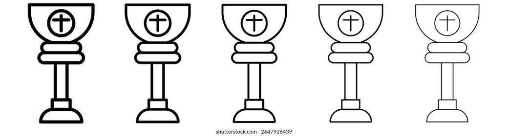 Holy chalice icon isolated vector on white background set