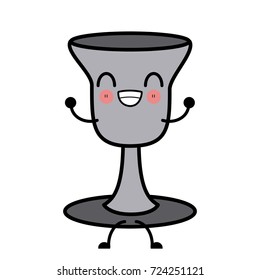 Holy chalice isolated cute kawaii cartoon