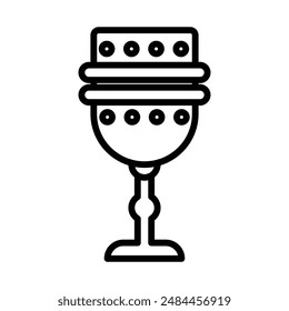 Holy chalice linear logo mark in black and white