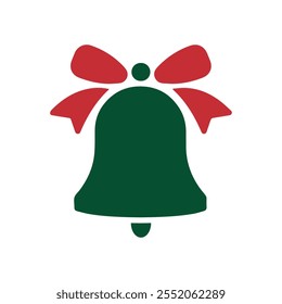 Holy Christmas Bell Icon, Celebrating 25 December Santa Claus, gift Box, Present, Sleigh symbol Vector