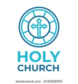 holy church flat minimalist logo design