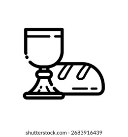 Heilige Kommunion, Brot und Kelch - Vektorsymbol