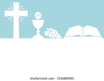 holy communion card with copy space- vector illustration