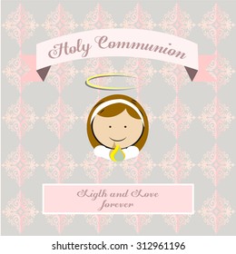 Holy communion illustration over color background