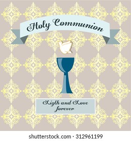 Holy communion illustration over color background