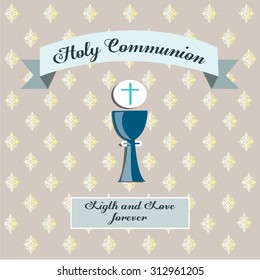 Holy communion illustration over color background