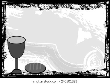 Holy communion invitation background.black and white-Vector illustration