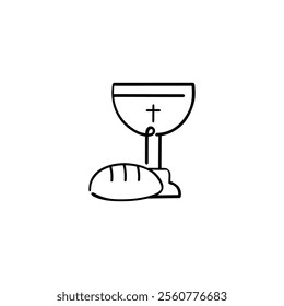 Holy Communion Line Style Icon Design