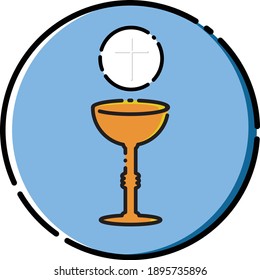 Imagen vectorial de la comunión sagrada como símbolo de la religión.