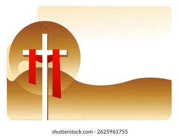  Cruz sagrada - fundo, modelo, banner - ilustração vetorial