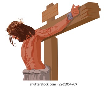 A holy cross, Good Friday  The Christian cross, and the  "Holy Week" with illustrations about Jesus Christ.