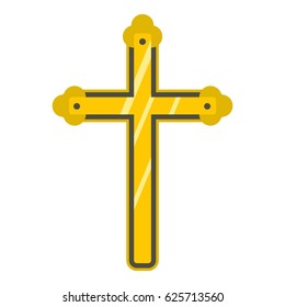 Holy cross icon flat isolated on white background vector illustration
