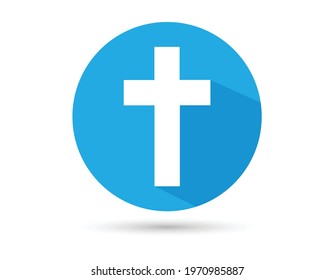 Holy cross isolated vector icon. Christian cross church logo. Church icon. Christian religious illustration. EPS 10
