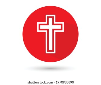 Holy cross isolated vector icon. Christian cross church logo. Church icon. Christian religious illustration. EPS 10