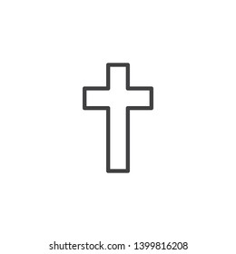 Holy cross line icon. linear style sign for mobile concept and web design. Сatholic Religion Cross outline vector icon. Symbol, logo illustration. Vector graphics