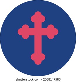 Icono de color del vector de la cruz sagrada que se puede editar fácilmente

