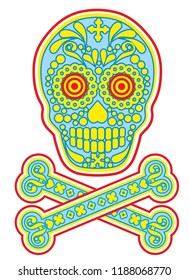 Holy Death, Day of the Dead, mexican sugar skull, vintage design t shirts