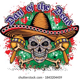 Holy Death, Day of the Dead, mexican sugar skull, grunge vintage design t shirts


