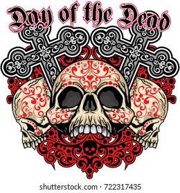 Holy Death, Day of the Dead, mexican sugar skull vintage design t shirts