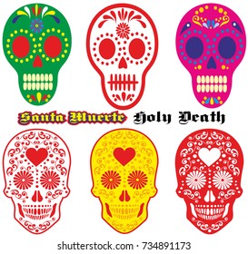 Holy Death, Day of the Dead, mexican sugar skull, vintage design t shirts

