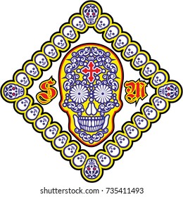 Holy Death, Day of the Dead, mexican sugar skull, vintage design t shirts