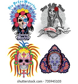 Holy Death, Day of the Dead, mexican sugar skull,vintage design t shirts