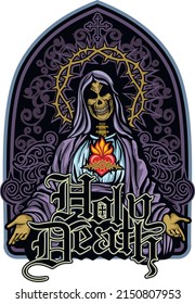 Holy Death, Day of the Dead,skeleton, grunge vintage design t shirts