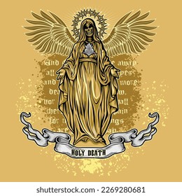 Holy Death, Day of the Dead,skeleton, grunge vintage design t shirts