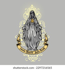 Holy Death skeleton, grunge vintage design t shirts