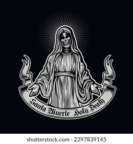 Holy Death skeleton, grunge vintage design t shirts